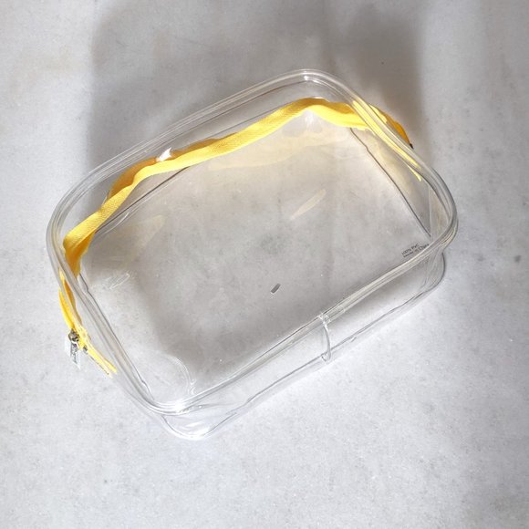 3/$36 - New! Sephora clear & yellow cosmetic skincare / makeup bag pouch - Picture 1 of 3